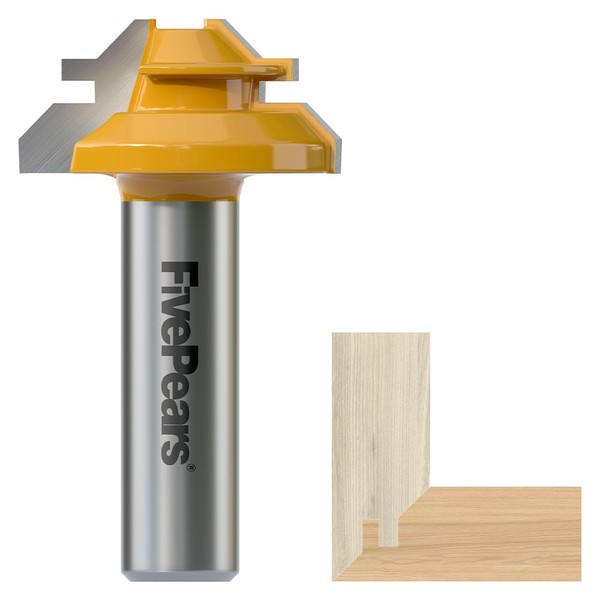 FivePears 45 Degree Lock Miter Router Bit,1/2 Inch Shank Router