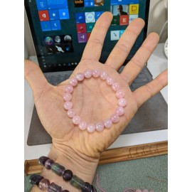 RAYON MADAGASCAR Rose Quartz Bead Bracelet for Men Women Stretch 10mm