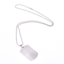 COSMOS 2 Pcs Military Dog Tags with 23.5 Inch Nickel Plated Steel Ball Chains