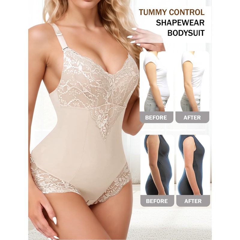 Maeau Women's Bodysuit, Shape-Up, Body Shaper, Tummy Tights, Inner Corset,