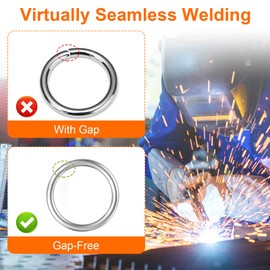 BEYOURD 4 3/4 inch Metal O Rings, Stainless Steel Round Ring Buckles, Solid Welded Metal Loop for Macrame, Hanging Slings Rope