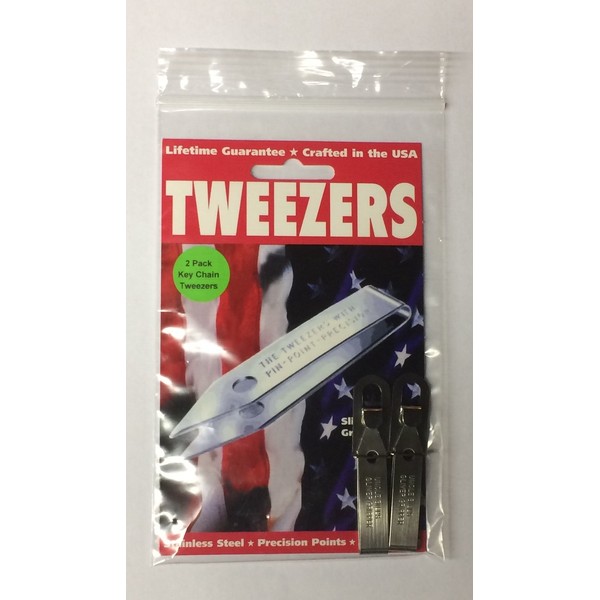 2 Pack Uncle Bills Sliver Gripper Precision Key Chain Tweezers