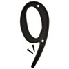 Hy-Ko 4” Classic Black Reflective Plastic House Number, Modern Raised