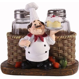 Salt Shaker,Chef Statue Salt Pepper Bottle Holder Ornaments Home Decor Kitchen Resin Crafts