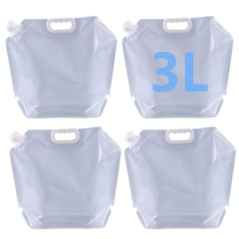 Hayaww 3 L×4 Portable Folding Water Container with Tap Collapsible Water Bottle Drinking Water Bag Foldable Drinking Water Tank for Outdoor Camping Hiking Picnic BBQ (C)