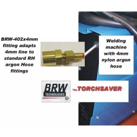 BRW Technologies, LLC 4mm Mig Argon CO2 75/25 Welder Gas Hose Adapter Regulator BRW-402X4MM