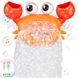 Gigilli Crab Baby Bath Toys, Rechargeable Bath Bubble Machine for Toddlers 6-12 12-18 Months, Automatic Shower Bathtub Bubble Maker with Music Bath Toys for Kids Ages 1-3 4-8 Boys Girls Birthday Gifts