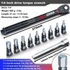 KIRXST 1/4 Inch Drive Click Torque Wrench Set 3-33 Nm