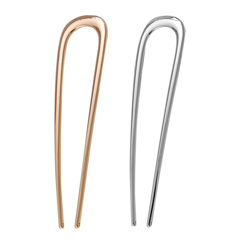 2 Piezas Horquilla alfiler francés de metal palitos de pelo