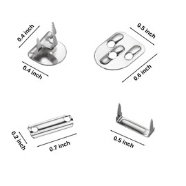 Metal Hooks & Eyes Closure No Sew Nickel Hooks Heavy Duty 4-Part Trousers Closures No Sew for Pants 4 Sets in a Pack