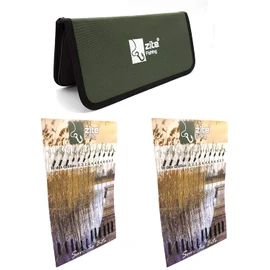 Zite Fishing Stiff Rig Wallet Set Including 24 Boilie Rigs - Carp Leaders #2-8 + Rig Board Leader Bag