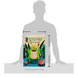 Frog Welcome Garden Flag - Set Wall Hanger Friends Bugs & Frogs Butterfly Ladybugs Dragonfly Bee Springtime Insect Natural Wildlife - House Banner Small Yard Gift Double-Sided 13 X 18.5