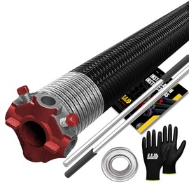Garage Door Torsion Spring 218x2x24 Torsion Springs for Garage Door Repair Right Hand Wound Replacement for Left Side of Garage Door with 1" Steel Bearing, Gloves, Manual and Winding Bars (Red Cone)