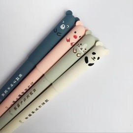 Set De 4 Lapiceros Borrables, Animales Kawaii + 4 Repuestos