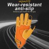 mjmoto Yellow Classic Goat Leather Motorcycle Gloves with Hole Summer