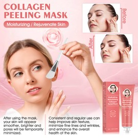 Allony Collagen Night Wrapping Mask, 100 g Peel Off Mask Face, Collagen Mask Exfoliates, Collagen Peel Off Face Mask, Moisturise and Hydrate, Improves Skin Elasticity