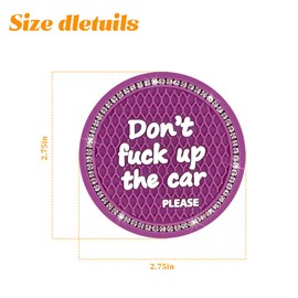KHGUZ Bling Car Cup Coaster, 4PCS Anti Slip Crystal Rhinestone Vehicle Drink Insert Mat, 2.75 Inch Diamond Automotive Interior Coaster Decor Accessories, Universal for SUV, Sedan, Truck (Purple)