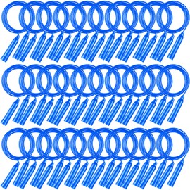 Yunsailing 30 Pcs Colorful Jump Ropes Bulk Plastic Jump Ropes for Kids 7.5 ft Adjustable Sports Skipping Rope Outdoor Speed Jumping Rope for Sports Birthday Party Activities (Blue)