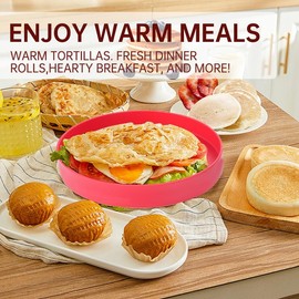 vivicreate 2 pcs pack Tortilla Warmer, Tortilla Servers, Pancake Keeper,tortillas warmer,pancake warmer,tortillero warmer, tortilla warmer microwavable,Microwave Safe, 7inch and 8.5 inch