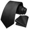 HISDERN Black Funeral Ties for Men Classic Solid Colour Tie