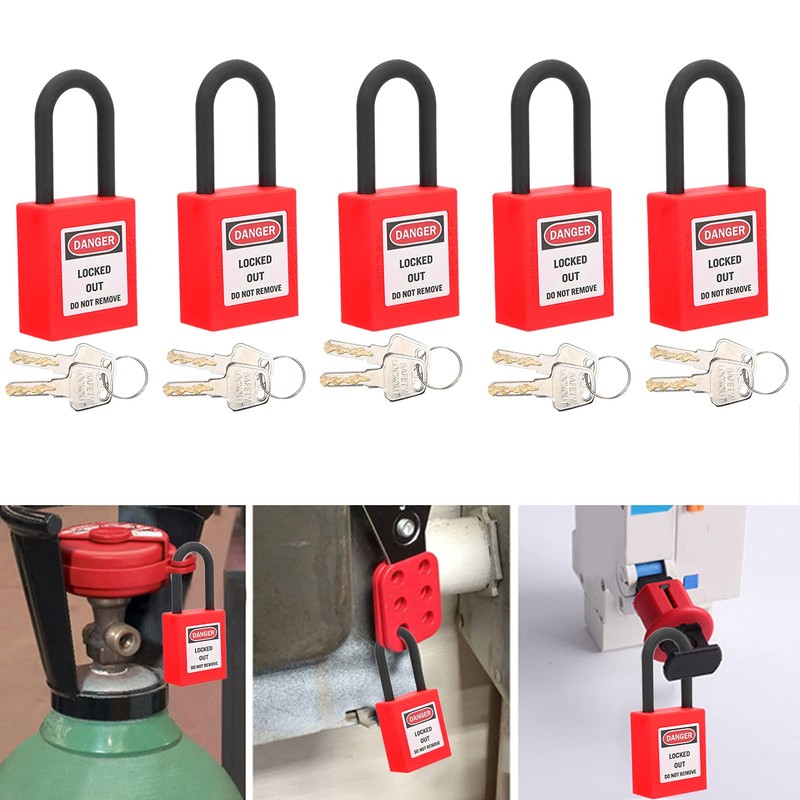 5 Sätze Lockout Schloss, Lockout Vorhängeschloss Lockout Tagout Schlösser Sicherheitsschloss
