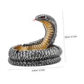 ABOOFAN Realistic Cobra Ashtray Resin Cigar Holder for Indoor Outdoor Decor Unique Snake Design Table Decoration for Smokers Collectors