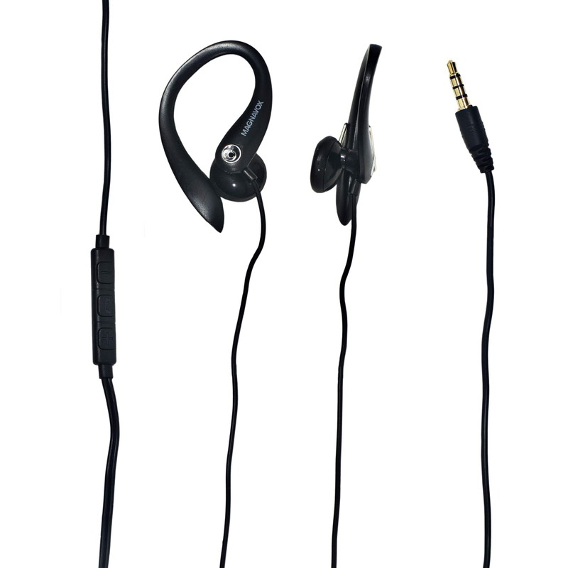 Magnavox MHP4854-BK Earhook Earbuds with Microphone in Black | Available