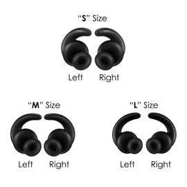 3 Pairs (S/M/L) Replacement Silicone Earbuds Ear Tips Eargel Isolation Eartips Compatible with Synchros Reflect BT Sports in-Ear Earphones (Black)
