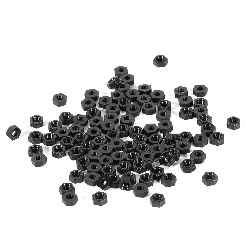 Nylon Nut, M3 Plastic Nylon Nut Hexagonal Black Screw Nut