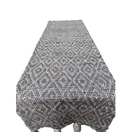 Makers Craft 15x72 with Tassels Boho Handloom Woven Table Runner Perfect for Dinning Table, Coffee Table and Other Table Uses (Camel)