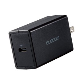 Elecom ACDC-PD1830BK PD Charger, 30 W, Compliant with USB-C x 1 Port, Fast Charging, Black