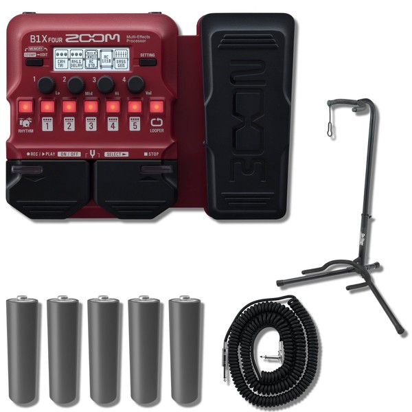 Zoom B1X Four Bass Multi-effects Processor with Expression Pedal with