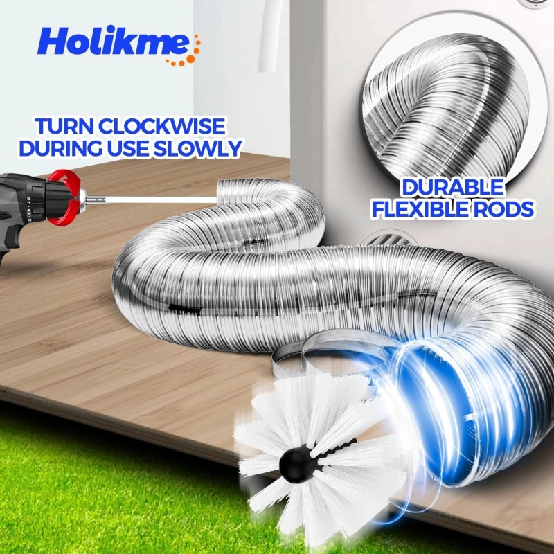 Holikme 35 Feet Dryer Vent Cleaner Kit, Flexible Lint Brush