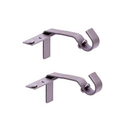 Kenney Fast Fit 5/8" No Measure Curtain Rod Brackets, Pewter