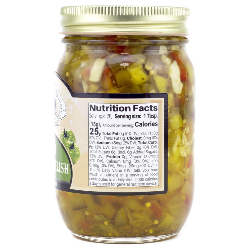 Amish Wedding All-Natural Green Tomato Relish 15 Ounces (Pack of