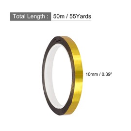 Rebower Metallized Polyester Film Metallized Polyester Tape Decorative Sticker for Molding Trim DIY Graphic Arts Supplies 10mm x 50m Gold Tone 1 Roll