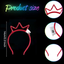 Sunshine smile 6 x flashing crown headband, luminous headband, luminous wreath hair, fairy lights, hair bat, headband, illuminated party