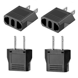 Oliveria Pack of 4 Travel Adapters, EU to US Adapter, Adapter Plug USA Germany Plug, Travel Plug EU to US Germany/Europe Plug America/Canada/Mexico Converter for Devices with USA White