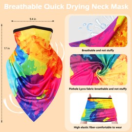 Bandana Neck Gaiter with Ear Loops Balaclava Face Scarf Mask Quick-Dry Half Masks for Women Men - Dustproof & UV Sun Protection & Breathable（Bright Color）