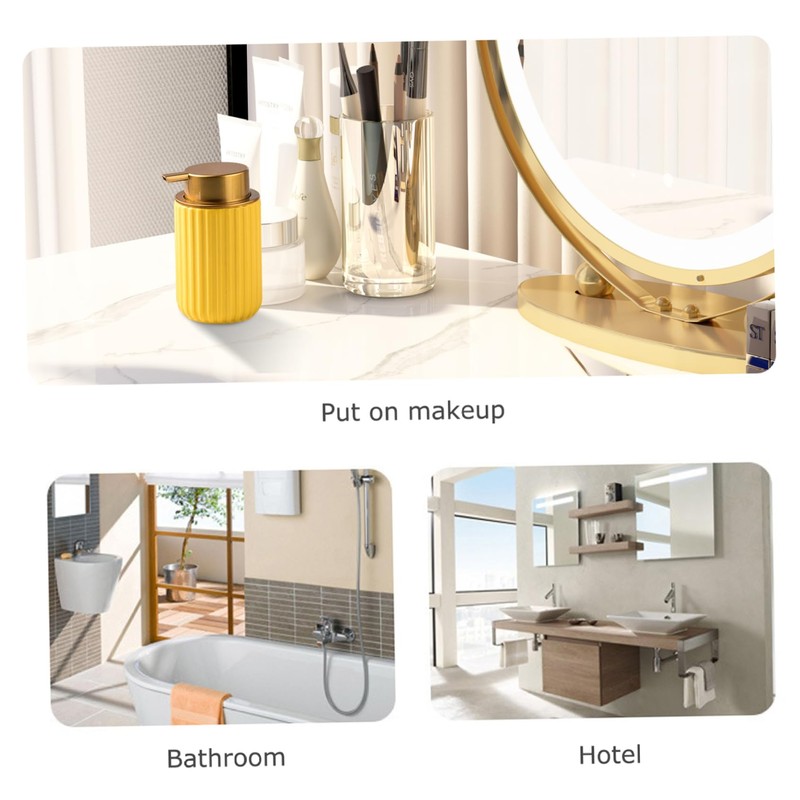 CurcKua Ceramic Foam Soap Dispenser 11Oz Refillable Yellow Foam Soap