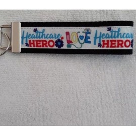 Healthcare Hero 6" Keychain Key Fob Key Ring Wrist Strap Gift Doctor Nurse Love