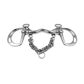 Equine Smile ES0068 Kimblewick Spring Bit Rigid Bar with Slots and Tongue Clearance Satin Stainless Steel Bit Thickness 16 mm (13.5 cm)