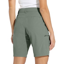 WILLIT Women's 10" Hiking Cargo Shorts Stretch Golf Active Long Shorts Quick Dry Outdoor Summer Shorts Sage Green M