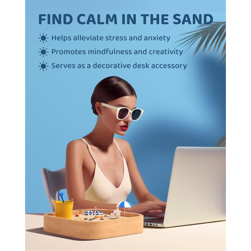 Mini Zen Garden - Beach Sandbox for Desk - Sand