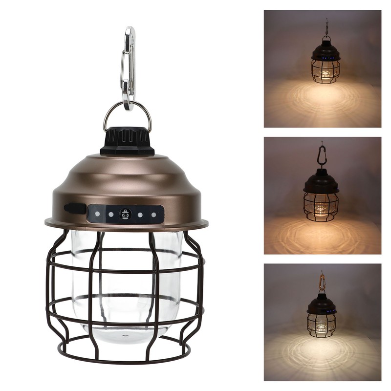 LED Camping Lantern Retro Style Portable Outdoor Rechargeable Camping Lights