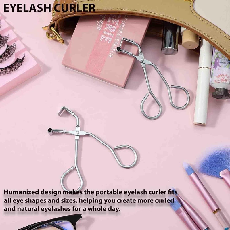 Stainless Steel Mini Eyelash Curlers, Set of 2, Silver