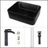 KECTIAKL Bathroom Vessel Sink 16 Inch Black Ceramic Sink Bowl,Above