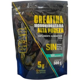 X Gear Creatina Monohidratada en Polvo para Gimnasio y Deporte, Suplemento de Creatina 5 g por Scoop para Atletas, Fitness y Rutinas de Alto Desempeño, 500 Gramos, 100 Porciones, sin Sabor