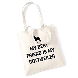 Flox Creative My best friend is my rottweiler tote bag