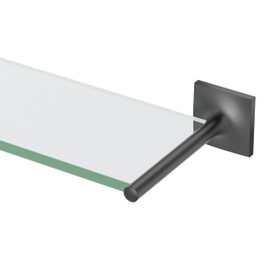 Gatco 5586MX Waterline Glass Shelf, Matte Black